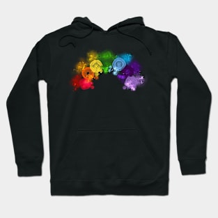 Spirograph Electric Rainbow: a Patterned Spirograph Collage Hoodie